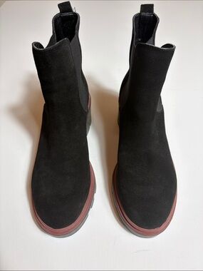 Antonio de Faria Chelsea Boots Black Suede Leather Made in Portugal Women’s 8
